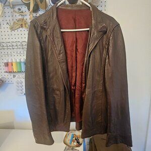 Vera Pelle Vintage Italian Leather Cafe Racer Style Jacket